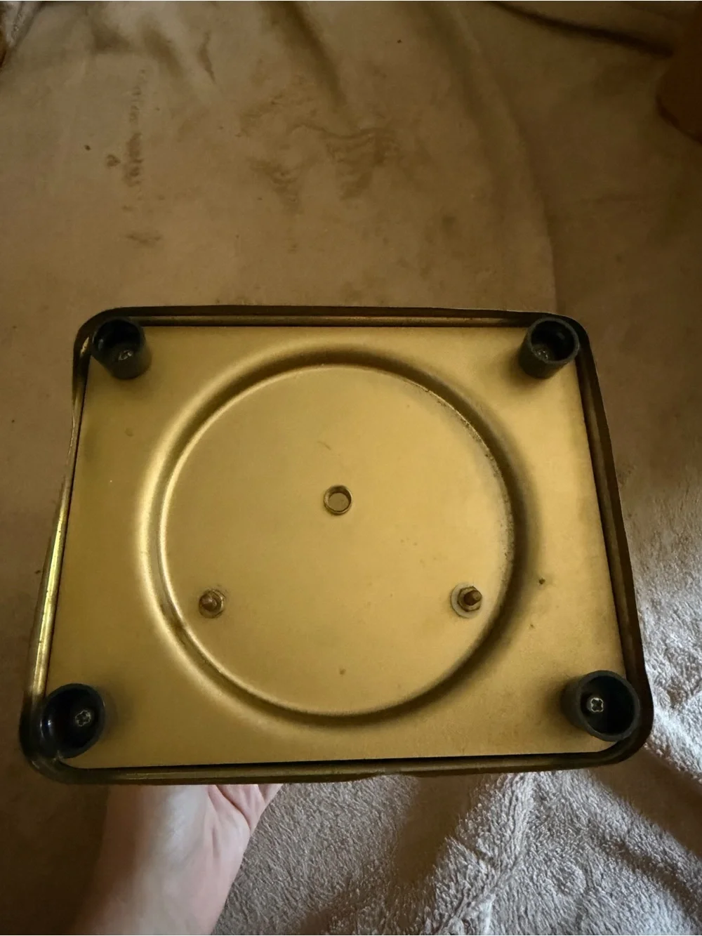 Brass Mantel Clock with Moon Phase Dial - Gold Finish